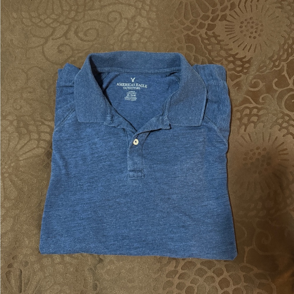 Men's American Eagle Blue Polo Shirt XXL - Picture 3 of 3